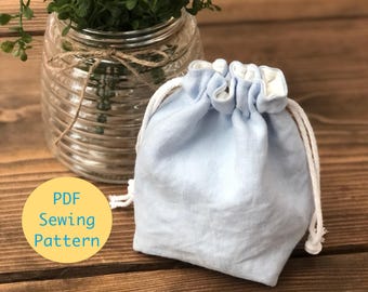 Drawstring Pouch Sewing Pattern: Beginner Friendly (PDF Pattern)