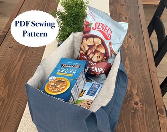 Reusable Grocery Bag Sewing Pattern: Beginner-Friendly Tote (PDF Pattern
