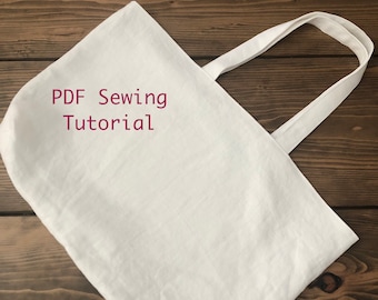 Beach Bag Tote Sewing Tutorial / Instant Download