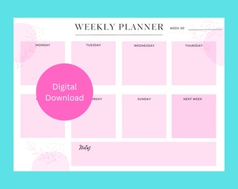 Weekly Planner / Weekly Organizer / Project Planner / Printable PDF Instant Download