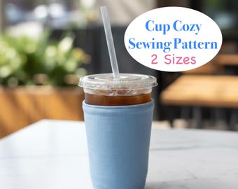 Insulated Cup Cozy Sewing Pattern Medium and Large Size: Beginner DIY Coffee Sleeve (PDF Download)