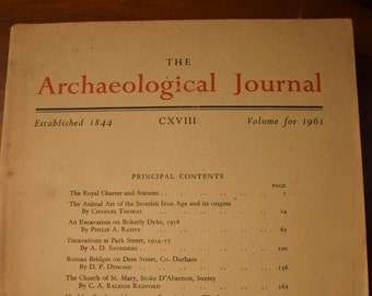 The Archaeological Journal: Volume CXVIII for the Year 1961 The Royal Archaeological Institute. Published by 1963. Soft cover book