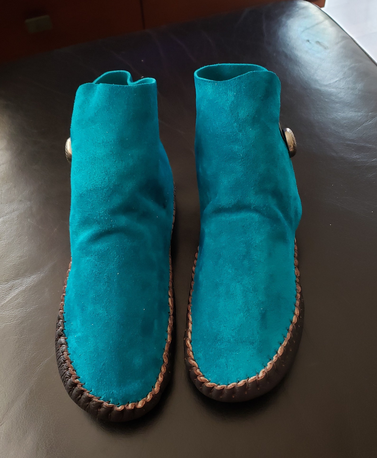 moccasins turquoise