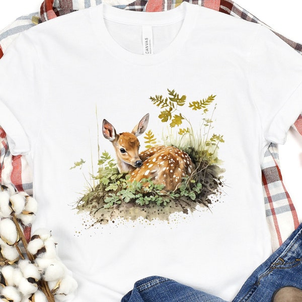 Ready to Press Fawn in Meadow 06, DTF Print Transfer, Heat Transfer for T-Shirts, Fawn in Meadow, Fawn, Meadow, Fawn in Meadow, Deer
