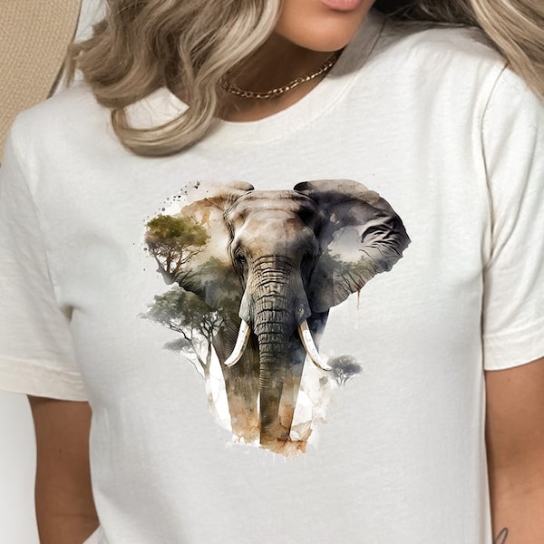 Watercolor Elephant Shirt - Etsy