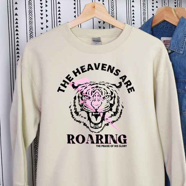 Ready to Press The Heavens are Roaring, DTF Print Transfer, Heat Transfer for T-Shirts, Christian Art, Christian, Heavens Roaring, Lion