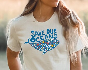Ready to Press Save our Oceans DTF Print Transfer, Heat Transfer for T-Shirts, Ocean, Full Color Transfer, Respect the Locals, Whale