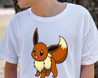 Ready to Press Pokemon Eevee, DTF Print Transfer, Heat Transfer for T-Shirts, Watercolor, Cartoon, Kids Design, Eevee, Pokemon