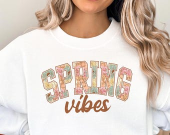 Ready to Press Spring Vibes, DTF Print Transfer, Heat Transfer for T-Shirts, Spring Vibes, Spring Break, Retro, Flowers, Vibes, Spring