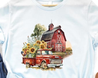 Ready to Press Spring Sunflowers DTF Print Transfer, Heat Transfer for T-Shirts, Spring Sunflowers, Truck, Full Color Transfer, Sunflower