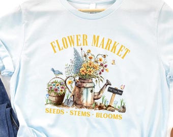 Ready to Press Spring Market DTF Print Transfer, Heat Transfer for T-Shirts, Spring Flowers, Full Color Transfer, Flower Market, Spring