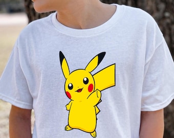 Ready to Press Pokemon Pikachu, DTF Print Transfer, Heat Transfer for T-Shirts, Watercolor, Cartoon, Kids Design, Pikachu, Pokemon