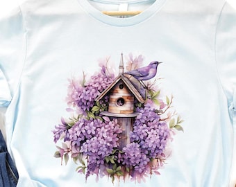 Ready to Press Spring Lilac DTF Print Transfer, Heat Transfer for T-Shirts, Spring Lilac, Truck, Full Color Transfer, Lilac