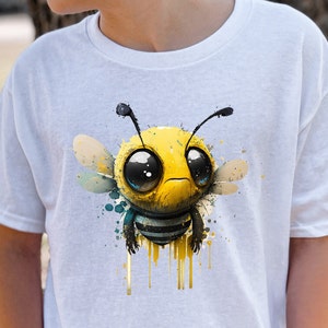 Ready to Press Bee 01, DTF Print Transfer, Heat Transfer for T-Shirts, watercolor, Bee, Kids Design, watercolor, Kids Transfers, Cute Kids