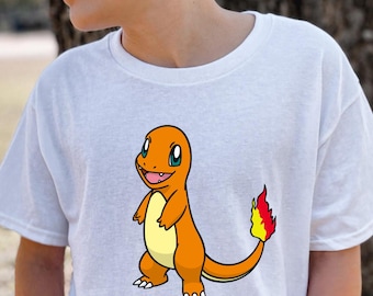 Ready to Press Pokemon Charmander, DTF Print Transfer, Heat Transfer for T-Shirts, Watercolor, Cartoon, Kids Design, Charmander, Pokemon