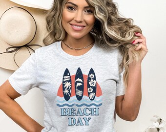 Ready to Press Beach Day DTF Print Transfer, Heat Transfer for T-Shirts, Ocean, Full Color Transfer, Summer, Beach Day, Beach