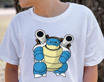 Ready to Press Pokemon Blastoise, DTF Print Transfer, Heat Transfer for T-Shirts, Watercolor, Cartoon, Kids Design, Blastoise, Pokemon