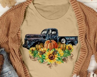 Ready to Press Autumn Girl DTF Print Transfer, Heat Transfer for T-Shirts, Beautiful Fall Designs, Full Color Pumpkin, Farm