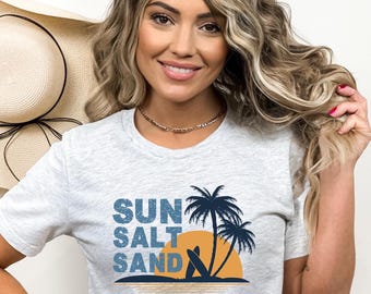 Ready to Press Sun Salt Sand DTF Print Transfer, Heat Transfer for T-Shirts, Ocean, Full Color Transfer, Summer, Sun Salt Sand, Beach