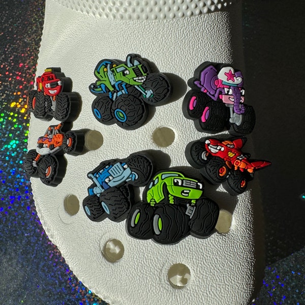 Monster Truck Shoe Charms Set #2, Monster Jam Charm Set, Big Racing Truck Clog Accessories