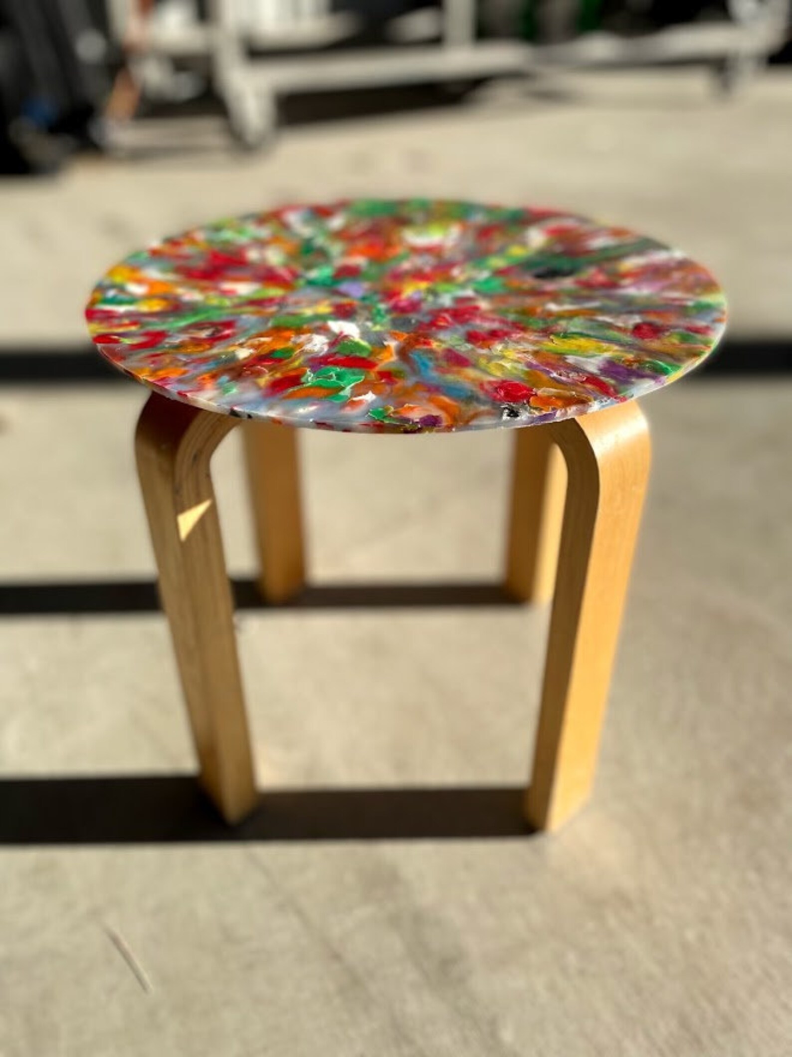 Recycled plastic Side table and upcycled second hand timber Etsy