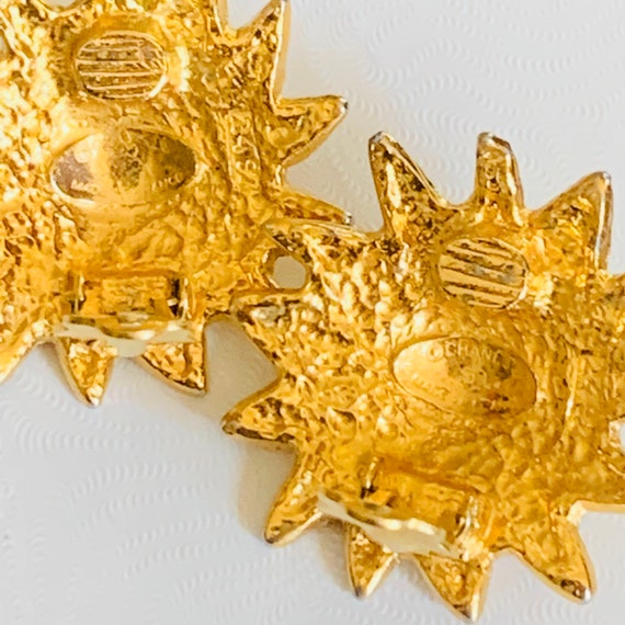 CHANEL Leo CC Lion Sun Earrings vintage 1970s - image 6