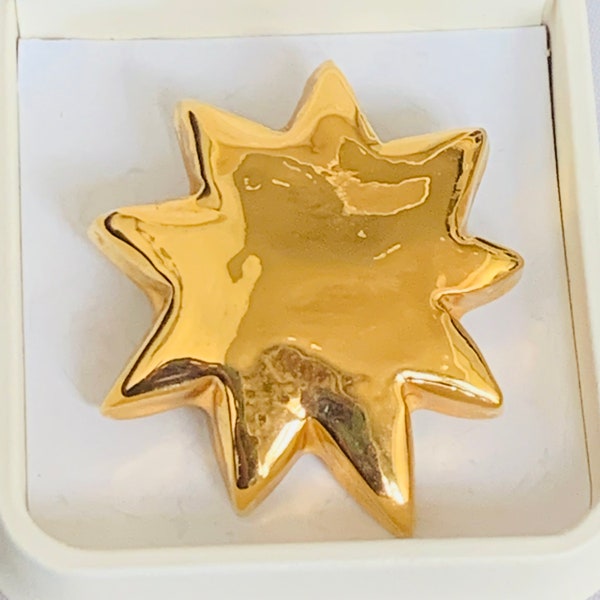 CHRISTIAN LACROIX 1994 Starburst Brooch Pin gold star