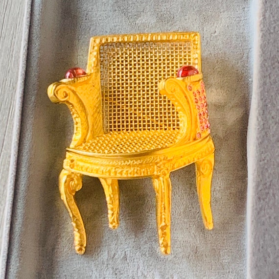 Huge KARL LAGERFELD First Edition Chair Brooch pi… - image 2