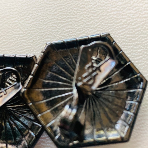 Yves Saint Laurent Carved Cabochon gunmetal Earri… - image 5