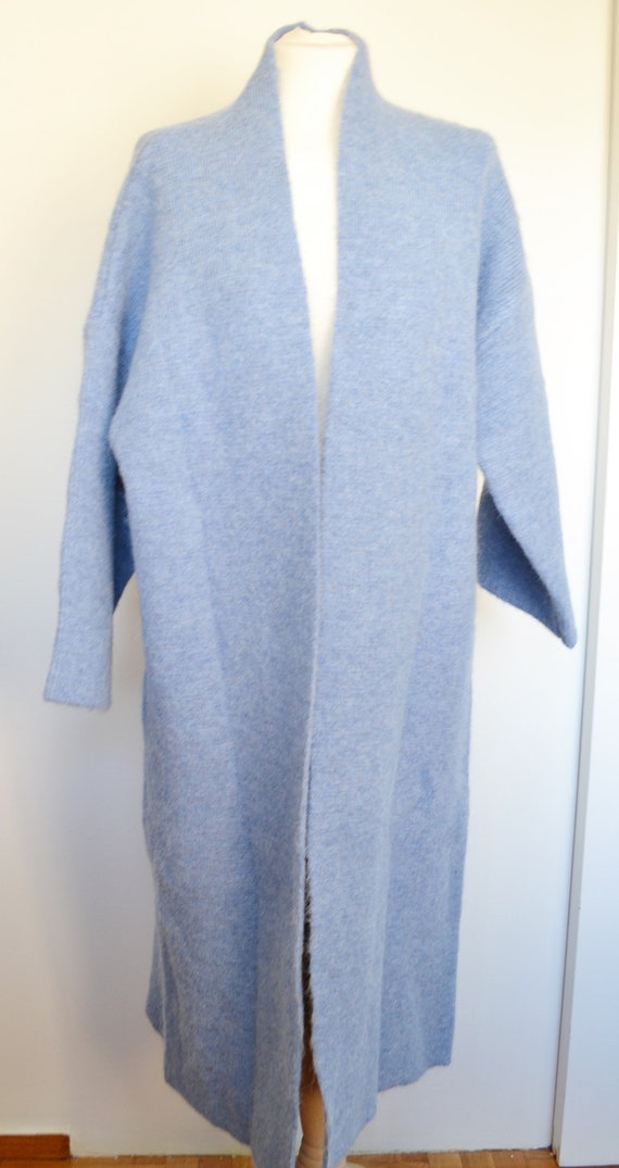 Zara Blue Knit Cappotto lungo in misto alpaca cardigan a - Etsy Italia