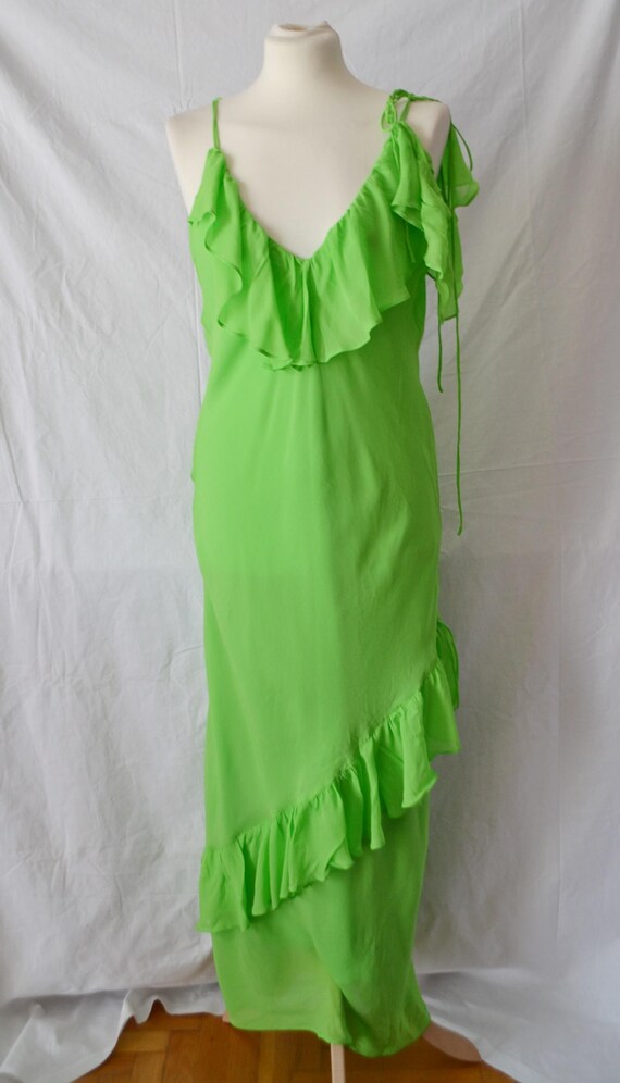 Abito Verde Vestito Vestaglia Zara Abito Lungo In Raso Color Lime