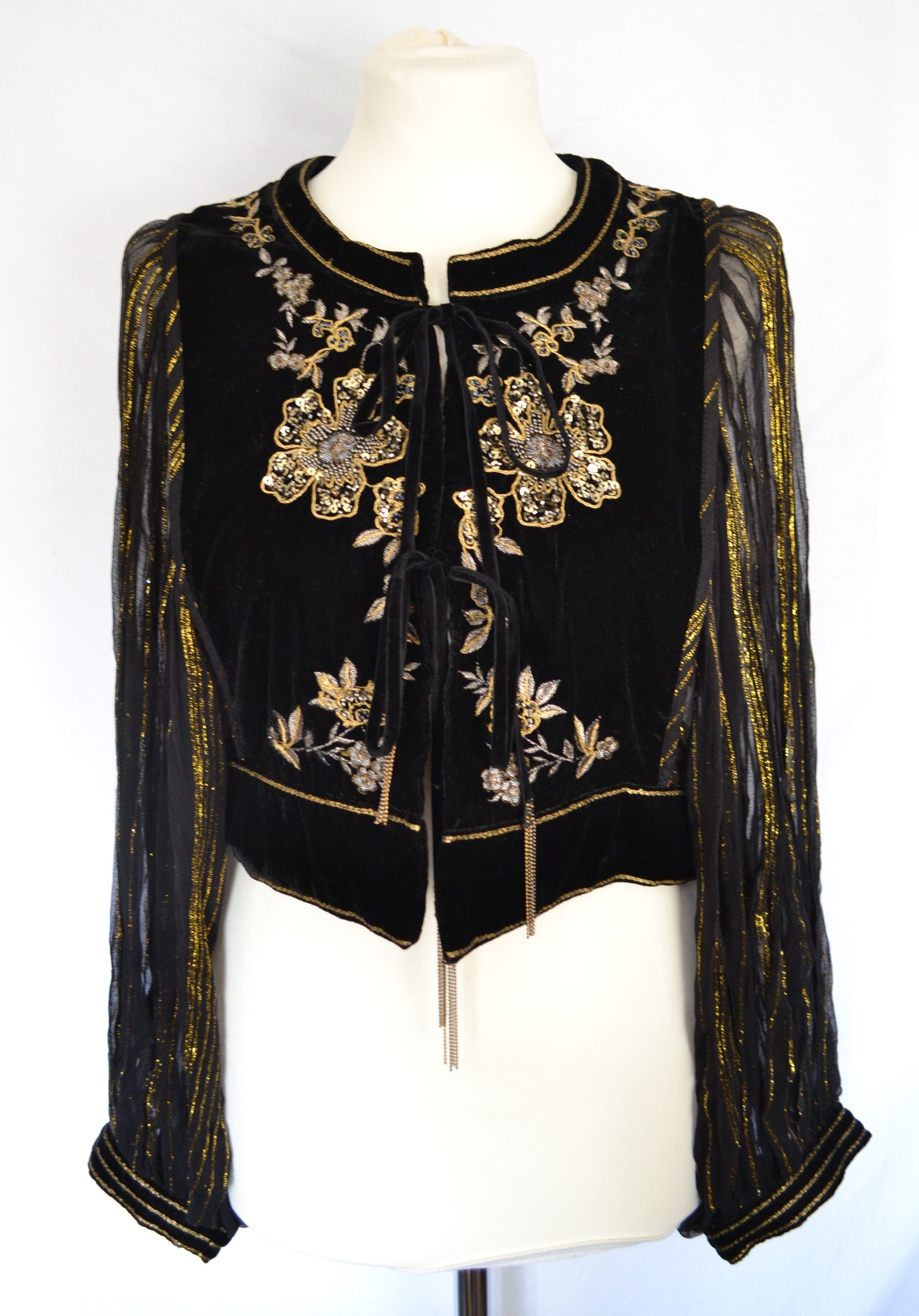 Zara Boho Style Velvet Jacket With Ballon Sleeves With Gold - Etsy