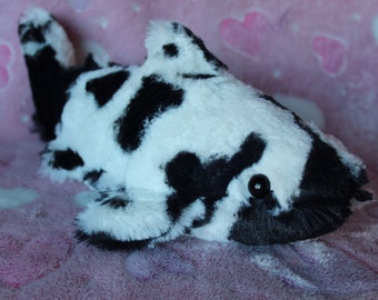 Cow Whale Shark Plush Toy, Cow Shark Black and White, Plushie Gift for Kids, Soft Cuddly Cow Shark Stuffed Animal, Unique Gift, Cow Plush