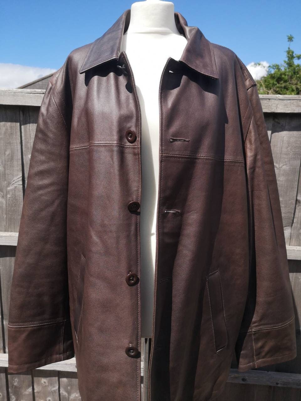 70s Leather Car Coat - Etsy Canada
