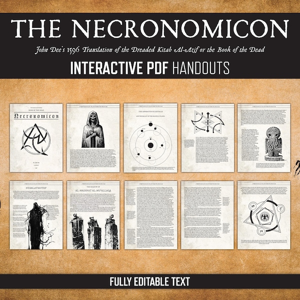 Necronomicon Handouts Vol. 1 | Interactive Handouts for Lovecraftian RPGs | Grimoire Pages