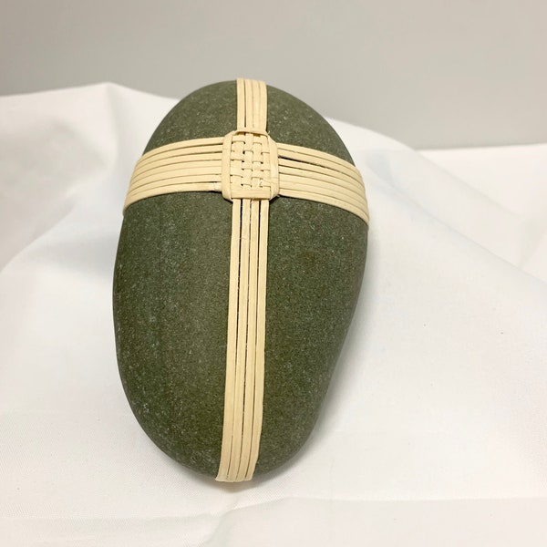 Cane Wrapped Rocks Etsy