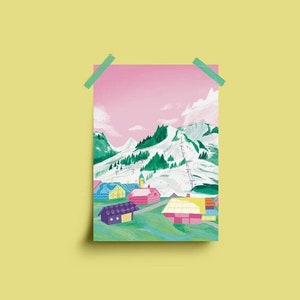 France Travel Lyon illustration - art print - A4 - Lyon poster, travel gift, French art, travel print