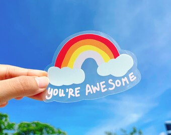 Positive Stickers - Self Care - Waterproof Glossy Transparent Motivational