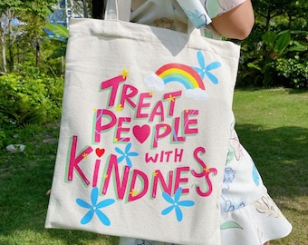 Treat People with Kindness-draagtas - Zelfliefde draagtas - Zelfzorg - Positief
