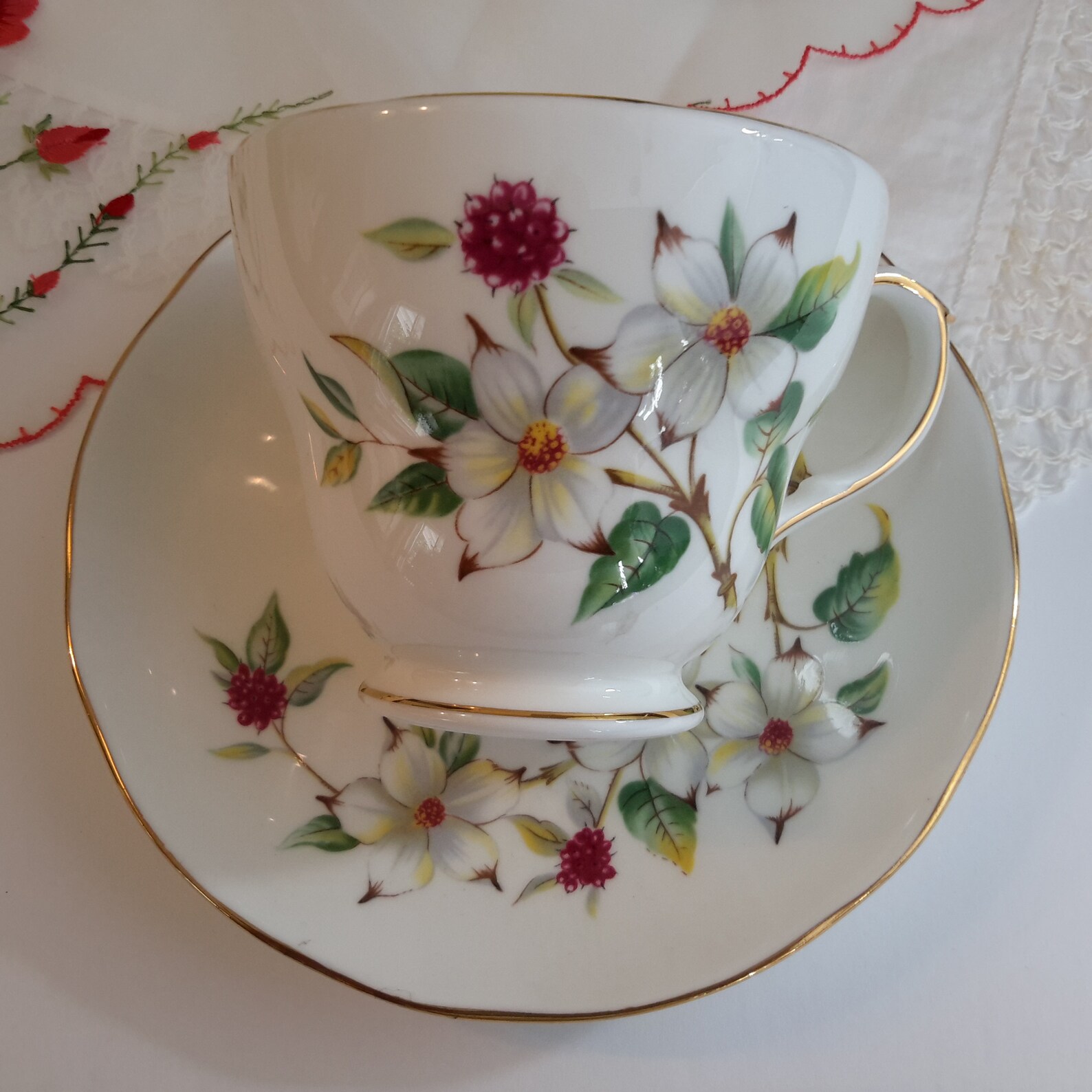 Vintage DUCHESS Bone China Teacup and Saucer Set Etsy