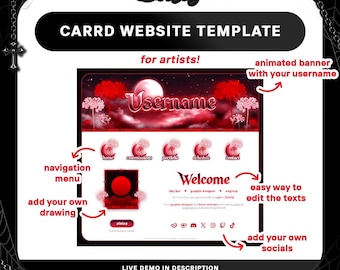 Red Spider Lily Carrd Website Template for Artists