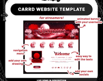 Red Spider Lily Carrd Website Template for Streamers