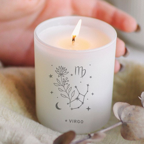 Star Sign Candle Crystal Candle Zodiac Candles Healing Etsy UK