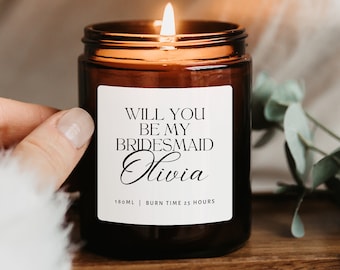 Will you be my bridesmaid, Bridesmaid proposal box, Bridesmaid candle, bridesmaid proposal candle, bridesmaid proposal gifts