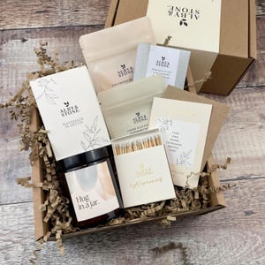 Candle gift set for her, Best friend gift box, Friend Candle, sending hugs gift box, thinking of you gift box, Cheer up gift box image 1