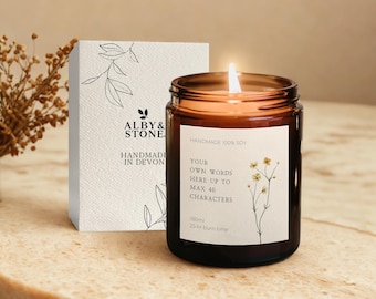 Custom candle, Personalised message candle, Custom message candle uk, Any message candle, Your words here candle, Any text candle