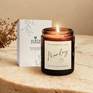 Pet Memorial Gift, Pet Loss Gift, Remembrance Candle, In Loving Memory Personalised Candle, Bereavement