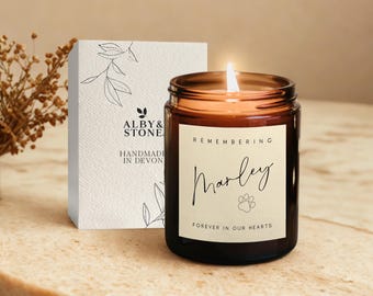 Pet Memorial Gift, Pet Loss Gift, Remembrance Candle, In Loving Memory Personalised Candle, Bereavement