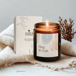 Candle gift set for her, Best friend gift box, Friend Candle, sending hugs gift box, thinking of you gift box, Cheer up gift box image 2