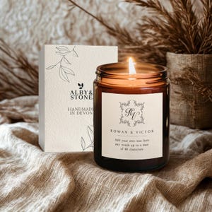 Personalised candle | Wedding, Engagement, or Anniversary | 100% Eco Wax | Hand-Poured in Devon